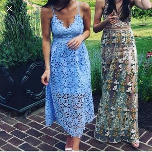 ASTR lace midi dress